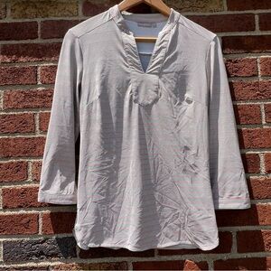 Ellie Kai Womens 3/4 Sleeve V-neck Nylon Blend Blouse Size 2